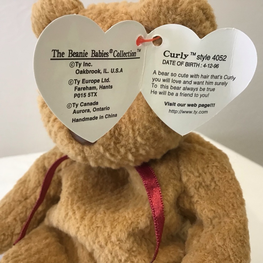 Curly Beanie Baby – 1996 Original – NWT –  Collectible in Display Case - Picture 4 of 7